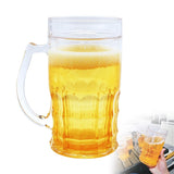 Clear Double-Layer Handled Drinking Mug Novelty Large Capacity Beverage Cup For Gathering Indoor Tabletop Outdoor Party (3.35x5.91 Inch Transparent)