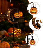 Solar Moon Pumpkin Garden Stake Light Metal Decorative Outdoor Solar Lights For Yard Patio Walkway Fall Decor (33.46x11.81in Orange) In Australia - Darrahopens