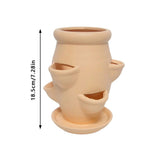 Multi-Pocket Ceramic Tiered Greeneryer Vertical Flower Pot For Succulent Herb Balcony Decor 7.28x6.69in