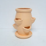 Multi-Pocket Ceramic Tiered Greeneryer Vertical Flower Pot For Succulent Herb Balcony Decor 7.28x6.69in