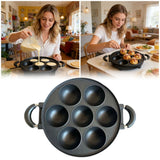 Round 7 Cavity Nonstick Frying Pan Dual Handle Skillet For Mini Pancakes Fried Eggs Home Stovetop Breakfast Cooking In Australia - Darrahopens