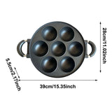Round 7 Cavity Nonstick Frying Pan Dual Handle Skillet For Mini Pancakes Fried Eggs Home Stovetop Breakfast Cooking In Australia - Darrahopens