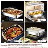 Deep Stainless Steel Baking Tray With Matching Lid Large Capacity Roasting Pan For Fish Meat Vegetables BBQ Buffet Holiday Home Dinner Gathering In Australia - Darrahopens