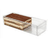 Clear Rectangular Acrylic Dessert Container With Dust Cover Portable Storage For Cake Pastry Home Party Use