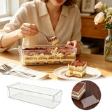 Clear Rectangular Acrylic Dessert Container With Dust Cover Portable Storage For Cake Pastry Home Party Use In Australia - Darrahopens