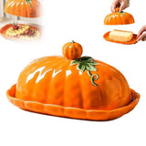 Halloween Pumpkin Ceramic Butter Dish With Lid Seasonal Tabletop Storage Container For Kitchen Counter Dining Table Fall Home Decor In Australia - Darrahopens