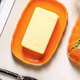 Halloween Pumpkin Ceramic Butter Dish With Lid Seasonal Tabletop Storage Container For Kitchen Counter Dining Table Fall Home Decor