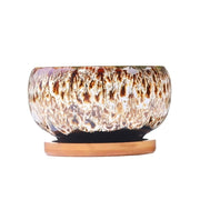 3.94 Inch Round Ceramic Succulent Planter Pot with Drainage Hole, Glazed Shallow Cute Indoor Pot for Cactus, (Plants Not Included)