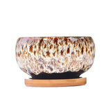 3.94 Inch Round Ceramic Succulent Planter Pot with Drainage Hole, Glazed Shallow Cute Indoor Pot for Cactus, (Plants Not Included)