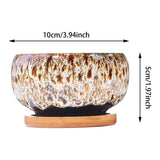 3.94 Inch Round Ceramic Succulent Planter Pot with Drainage Hole, Glazed Shallow Cute Indoor Pot for Cactus, (Plants Not Included)