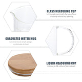 Transparent Glass Measuring Cup with Scales for Home Use, Easy Clean, Convenient Cover, 1 Set