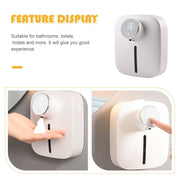 Adjustable Touch Free Wall Mounted Foaming Soap Dispenser Rechargeable White Design
