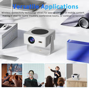 Mini Projector with WiFi and Bluetooth, Upgraded 1080P Smart Portable Projector with 180° Rotation, Auto Keystone