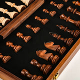 Chess Set Wooden Chess Foldable Chess Board Wooden Chess Set Portable Chess Game, Travel Chess Board with Card Slot for Bedroom, Chess Beginners with Unique Smooth Wood Texture