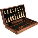 Chess Set Wooden Chess Foldable Chess Board Wooden Chess Set Portable Chess Game, Travel Chess Board with Card Slot for Bedroom, Chess Beginners with Unique Smooth Wood Texture