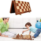 Chess Set Wooden Chess Foldable Chess Board Wooden Chess Set Portable Chess Game, Travel Chess Board with Card Slot for Bedroom, Chess Beginners with Unique Smooth Wood Texture
