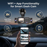 Cam Front and Rear Car 2K Dash Cam 5 Channel 360° View Car Camera with Night Sight WDR Parking Mode Loop Recording