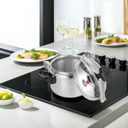 Aluminum Pressure Cooker Plated Silver for Kitchen Use Large Capacity Rapid Heat Distribution