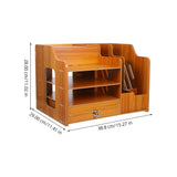 Desk Storage Organizer Wooden Light Brown 1Set For Students And Home Workers