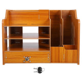 Desk Storage Organizer Wooden Light Brown 1Set For Students And Home Workers