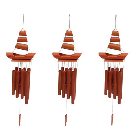 3Pcs Brown Bamboo Wind Chime for Home and Garden Decor In Australia - Darrahopens
