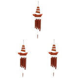 3Pcs Brown Bamboo Wind Chime for Home and Garden Decor