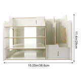 Versatile White Desk Organizer with Lockable Drawer for Pen and File Storage in Home Office