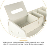 Versatile White Desk Organizer with Lockable Drawer for Pen and File Storage in Home Office