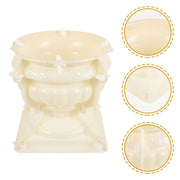 Plastic Flower Pot Mold for DIY Concrete Planter Making Reusable Beige Mold