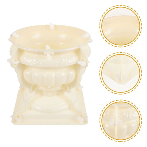 Plastic Flower Pot Mold for DIY Concrete Planter Making Reusable Beige Mold