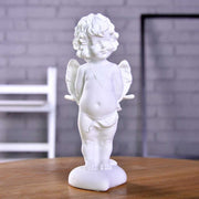God of Love Statue Angel Ornament White Sandstone Desktop Decoration