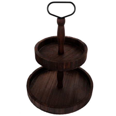 Rustic Wooden Wedding Cupcake Stand Tiered Dessert Display Dark Brown for Parties In Australia - Darrahopens