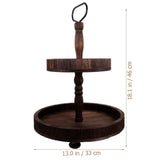 Rustic Wooden Wedding Cupcake Stand Tiered Dessert Display Dark Brown for Parties
