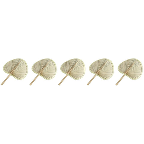 Woven Handmade Banana Leaves Fans Assorted Color Natural Cooling 5Pcs