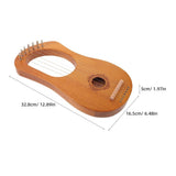 1Set Beginner Friendly 7 String Lyre Harp Kit Brown Wood Portable Lyra Harp Instrument