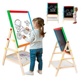 Easels for Painting Kids,Chalkboards for Kids Easel,Magnetic Whiteboards and Dry Erase Chalkboards,Adjustable Easel,with Storage Rack and Accessories,Best Gift Kids