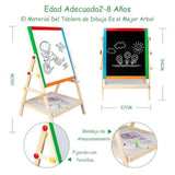 Easels for Painting Kids,Chalkboards for Kids Easel,Magnetic Whiteboards and Dry Erase Chalkboards,Adjustable Easel,with Storage Rack and Accessories,Best Gift Kids