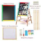 Easels for Painting Kids,Chalkboards for Kids Easel,Magnetic Whiteboards and Dry Erase Chalkboards,Adjustable Easel,with Storage Rack and Accessories,Best Gift Kids