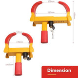 Universal Wheel Lock,Heavy Duty Tire Lock,Automotive Anti-Theft Lock for Cars,SUVs,Motorcycles,Golf Carts,Bright Color for Deterrence,with 3 Locks (Yellow-Red),LOCK-5-RED In Australia - Darrahopens