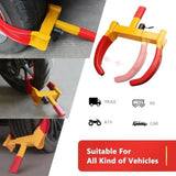 Universal Wheel Lock,Heavy Duty Tire Lock,Automotive Anti-Theft Lock for Cars,SUVs,Motorcycles,Golf Carts,Bright Color for Deterrence,with 3 Locks (Yellow-Red),LOCK-5-RED In Australia - Darrahopens