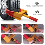 Universal Wheel Lock,Heavy Duty Tire Lock,Automotive Anti-Theft Lock for Cars,SUVs,Motorcycles,Golf Carts,Bright Color for Deterrence,with 3 Locks (Yellow-Red),LOCK-5-RED