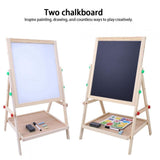 Art Easel for Kids Wooden Toddler Easel Double Sided Standing Chalkboard Dry Erase Board for Kids Toddler Drawing Board with Accessories,Blackboard & Whiteboard for Kids In Australia - Darrahopens