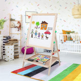 Art Easel for Kids Wooden Toddler Easel Double Sided Standing Chalkboard Dry Erase Board for Kids Toddler Drawing Board with Accessories,Blackboard & Whiteboard for Kids In Australia - Darrahopens