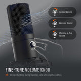 Studio Condenser USB Microphone Computer PC Microphone Kit with Adjustable Boom Arm Stand Shock Mount for Instruments Voice Overs Recording Podcasting YouTube Vocal Gaming Streaming-T669