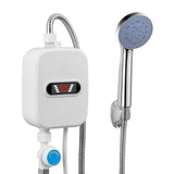 3500W Electric Tankless Water Heater Shower Head Set with LCD Display,Instant Hot Water for Home Use,White In Australia - Darrahopens