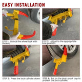 Tire Lock Red-Yellow Anti-Theft Trailer Wheel Clamp Locks with 3 Keys for Cars,Trucks,SUVs,Camper In Australia - Darrahopens