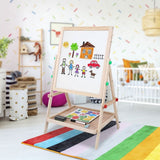 Wooden Height Adjustable Kids Art Easel with Double Sided Drawing Board Chalkboard and Dry Erase White Board In Australia - Darrahopens