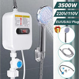Hot Water Heater Digital Display Instant Heating Machine 110V Tankless Water Heater for Bathroom Hot Water Shower 3500W