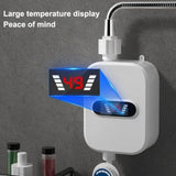 Hot Water Heater Digital Display Instant Heating Machine 110V Tankless Water Heater for Bathroom Hot Water Shower 3500W