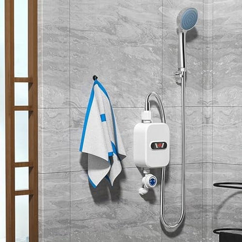 Electric Water Heater for Shower,Instant Heating Without Water Storage Preheating,Mini Small Constant Temperature Instant Heating Electric Water Heater Shower Shower Set,White In Australia - Darrahopens